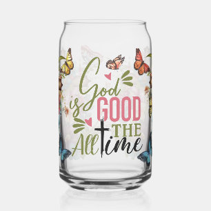 God is altijd goed blikvorm glas