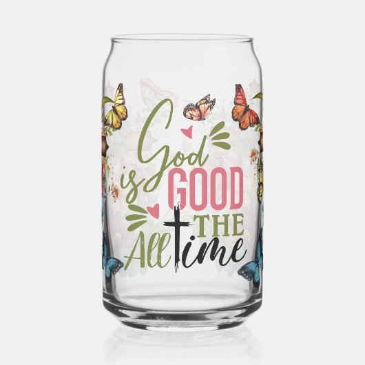 God is altijd goed blikvorm glas (Links)