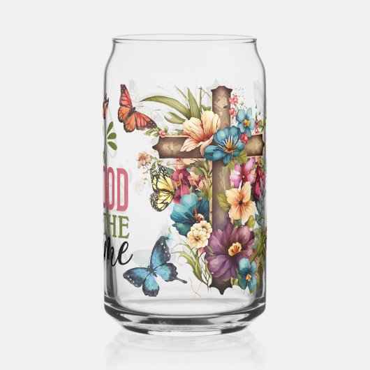 God is altijd goed blikvorm glas (Achterkant)