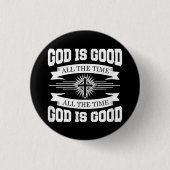 God is altijd goed, Christelijk Ronde Button 3,2 Cm (Voorkant)