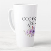 God is altijd goed Christelijke citaatbloem Latte Mok (Linkerhoek)