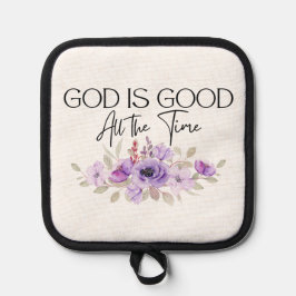 God is altijd goed Christelijke citaatbloem Pannenlap