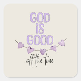 God is altijd goed vierkante sticker
