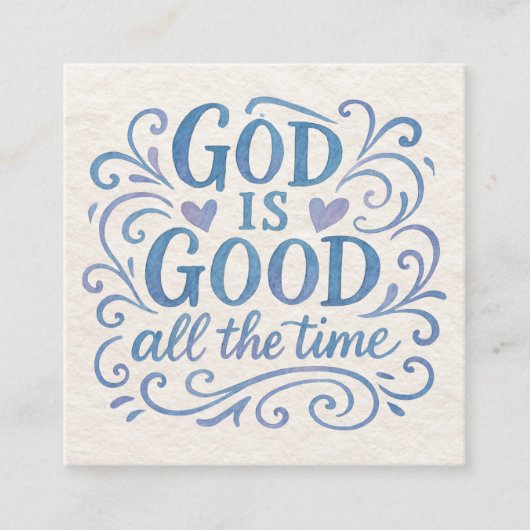 God is altijd goed Visitekaartje (Voorkant)
