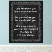 God is altijd met U bent nooit alleen Canvas Afdruk (Insitu (Houten vloer))