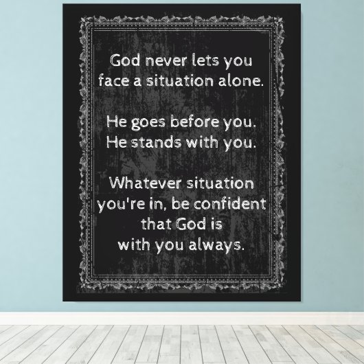 God is altijd met U bent nooit alleen Canvas Afdruk (Insitu (Houten vloer))