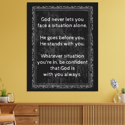 God is altijd met U bent nooit alleen Canvas Afdruk (Insitu (Woonkamer))