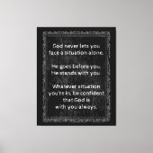 God is altijd met U bent nooit alleen Canvas Afdruk (Voorkant)