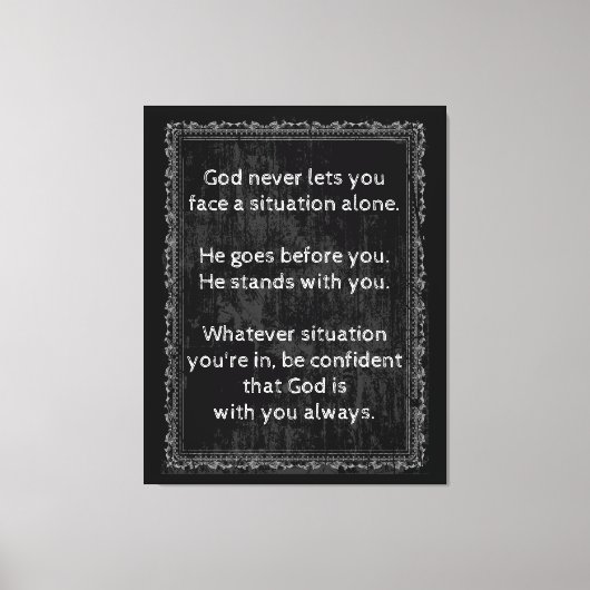 God is altijd met U bent nooit alleen Canvas Afdruk (Voorkant)