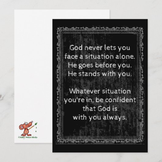 God is altijd met U bent nooit alleen Feestdagenkaart (Voorkant / Achterkant)