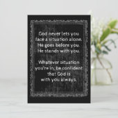 God is altijd met U bent nooit alleen Feestdagenkaart (Staand voorkant)