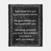 God is altijd met U bent nooit alleen Fleece Deken (Voorkant)
