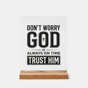 God Is Altijd Op Tijd Christelijk Typography Desig Acryl Bord