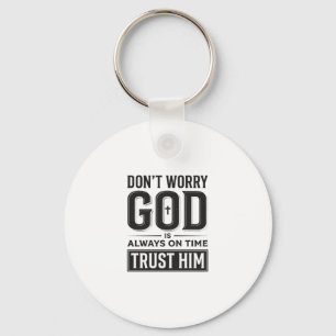 God Is Altijd Op Tijd Christelijke Typografie Desi Sleutelhanger