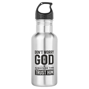 God Is Altijd Op Tijd Christelijke Typografie Desi Waterfles