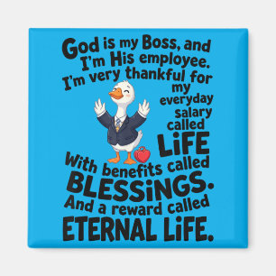 God Is Baas Medewerker Schattige Eend Christelijk Magneet