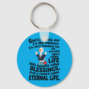 God Is Baas Medewerker Schattige Eend Christelijk Sleutelhanger