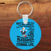 God Is Baas Medewerker Schattige Eend Christelijk Sleutelhanger (Voorkant)