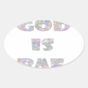 god is bae ovale sticker