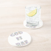 god is bae zandsteen onderzetter (Zijkant)