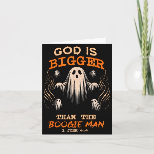 God Is Bigger Soky Season Christian Funny Hallowee Kaart (Voorkant)