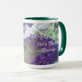 GOD is bij mij als een machtige arrior. Mok (Voorkant rechts)