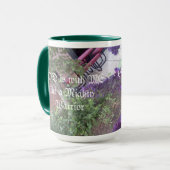 GOD is bij mij als een machtige arrior. Mok (Voorkant links)