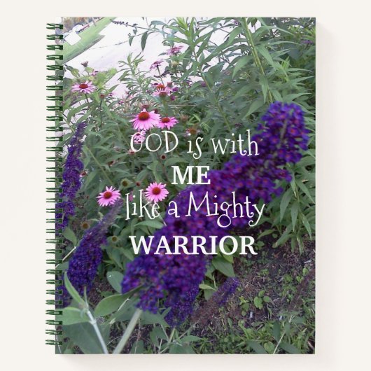 GOD is bij mij als een machtige arrior. Notitieboek (Voorkant)