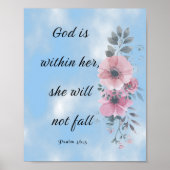 God is binnen haar, bijbelverse, psalm 46 5 poster (Voorkant)