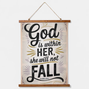 God is binnen haar Christelijke Muur Hangend Wandkleed