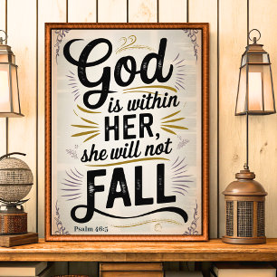 God is binnen haar  Christelijke Vrouwen Wall Art Poster