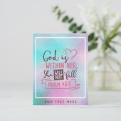 God is binnen haar dat ze geen FAITH Girls zal Her Briefkaart (Staand voorkant)