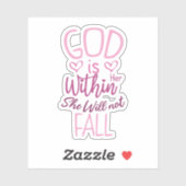 God is binnen haar dat ze niet zal Herfsten Sticker (Vel)