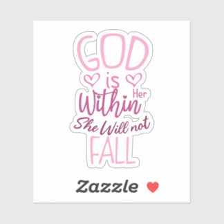 God is binnen haar dat ze niet zal Herfsten Sticker