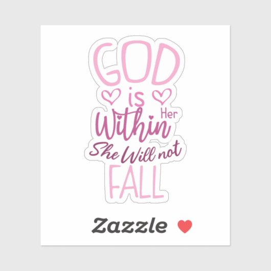 God is binnen haar dat ze niet zal Herfsten Sticker (Vel)