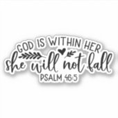 God is binnen haar dat ze niet zal Herfsten Sticker (Voorkant)