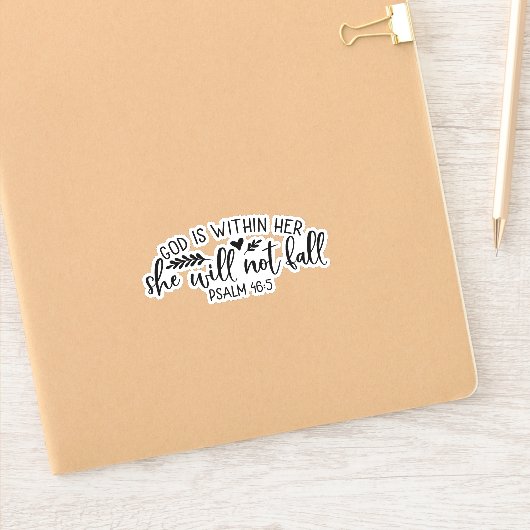 God is binnen haar dat ze niet zal Herfsten Sticker (Notitieboek)