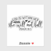 God is binnen haar dat ze niet zal Herfsten Sticker (Vel)