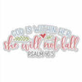 God is binnen haar dat ze niet zal Herfsten Sticker (Voorkant)