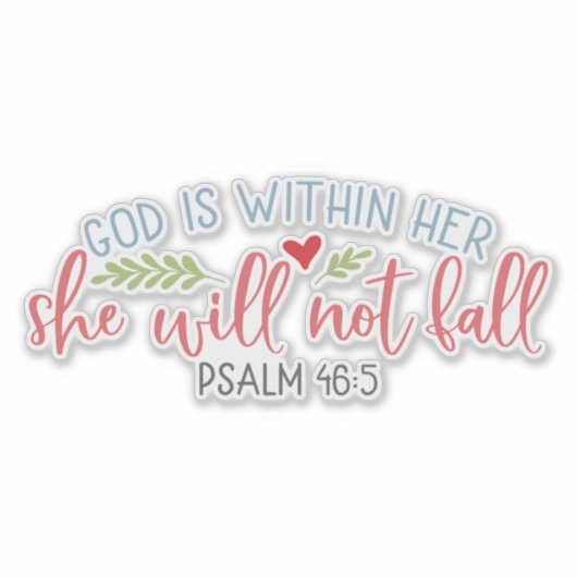 God is binnen haar dat ze niet zal Herfsten Sticker (Voorkant)