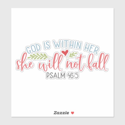 God is binnen haar dat ze niet zal Herfsten Sticker (Vel)