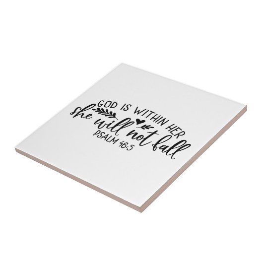 God is binnen haar dat ze niet zal Herfsten Tegeltje (Zijkant)