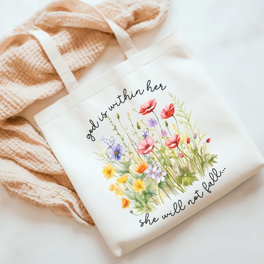 God is binnen haar esthetische Christelijke vrouwe Tote Bag