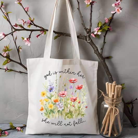 God is binnen haar esthetische Christelijke vrouwe Tote Bag
