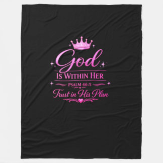God is binnen Haar Fleece Deken