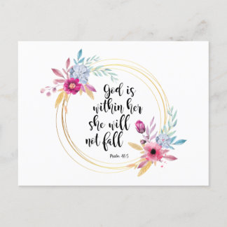 God is binnen haar psalm 46:5 briefkaart