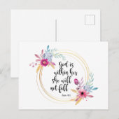 God is binnen haar psalm 46:5 briefkaart (Voorkant / Achterkant)