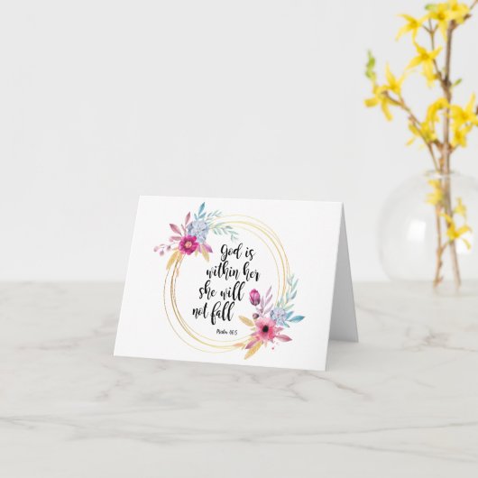 God is binnen haar psalm 46:5 kaart (Gele Bloem)