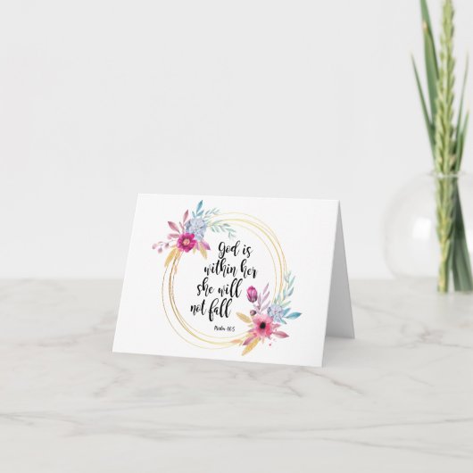 God is binnen haar psalm 46:5 kaart (Voorkant)