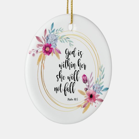 God is binnen haar psalm 46:5 keramisch ornament (Rechts)